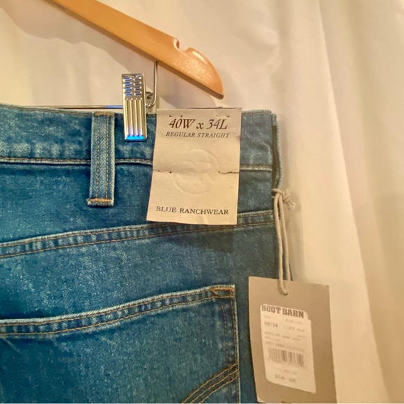 Blue Ranchwear men’s regular straight jeans 40x34 NWT - Picture 2 of 12